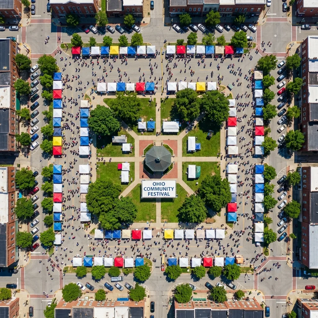 Event drone coverage for festivals and community gatherings